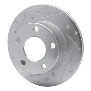 Audi A6 Brake Rotor (1) - Rear Left - R1 Concepts - Drilled & Slotted - Silver - `92-`05